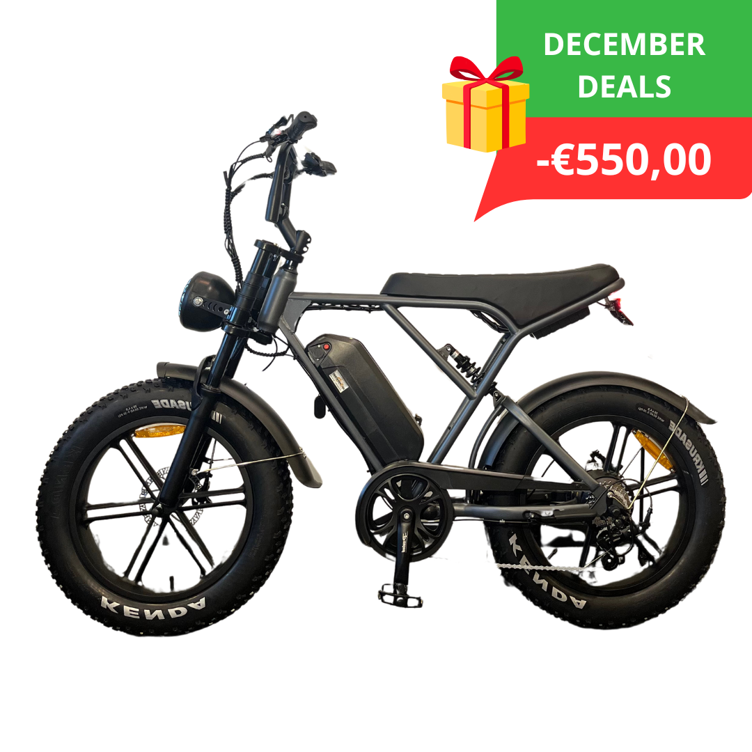 Ouxi H9 - SPACE GREY - Fatbike 2025  + voorrekje + voetsteuntjes + alarm + ART-2 kettingslot 🎁