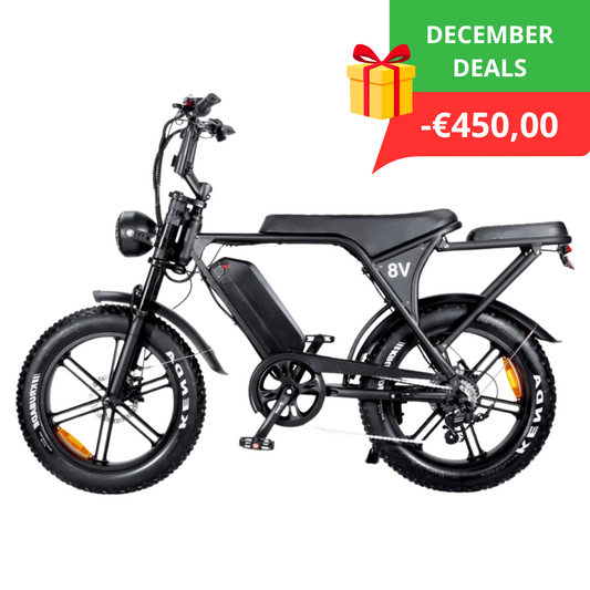 OUXI V8 3.0 Fatbike 2025 + achterzitje + voetsteuntjes + alarm + ART-2 kettingslot 🎁