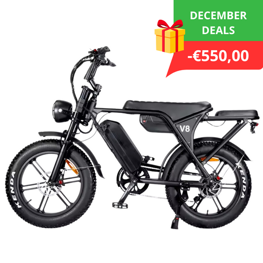 OUXI V8 3.0 - Dubbele accu - Fatbike 2025 + achterzitje + voetsteuntjes + alarm + kettingslot 🎁